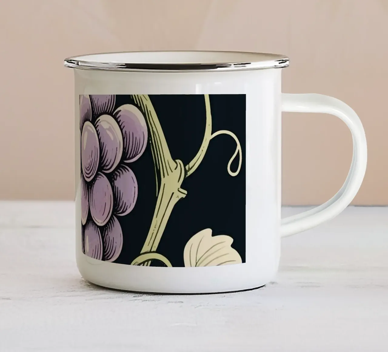 Pianta Uva Natura tazza in smalto da knowledge