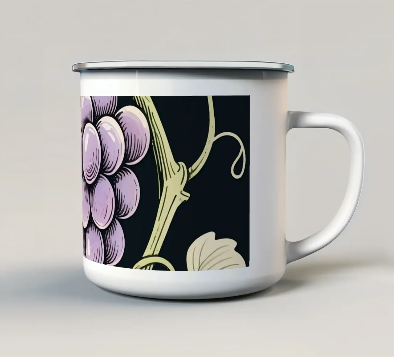 Pianta Uva Natura tazza in smalto da knowledge