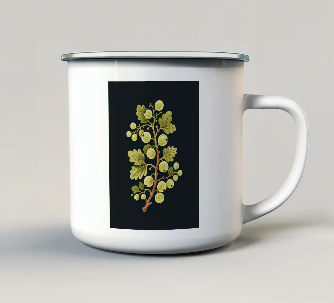 Uva spina tazza in smalto da knowledge