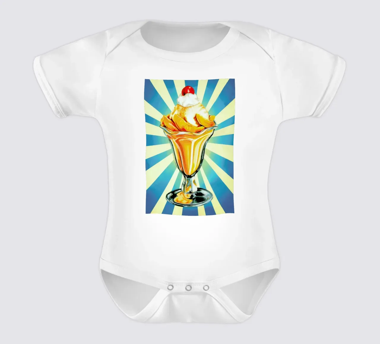Peach Sundae body neonato maniche corte da Kelly Gilleran