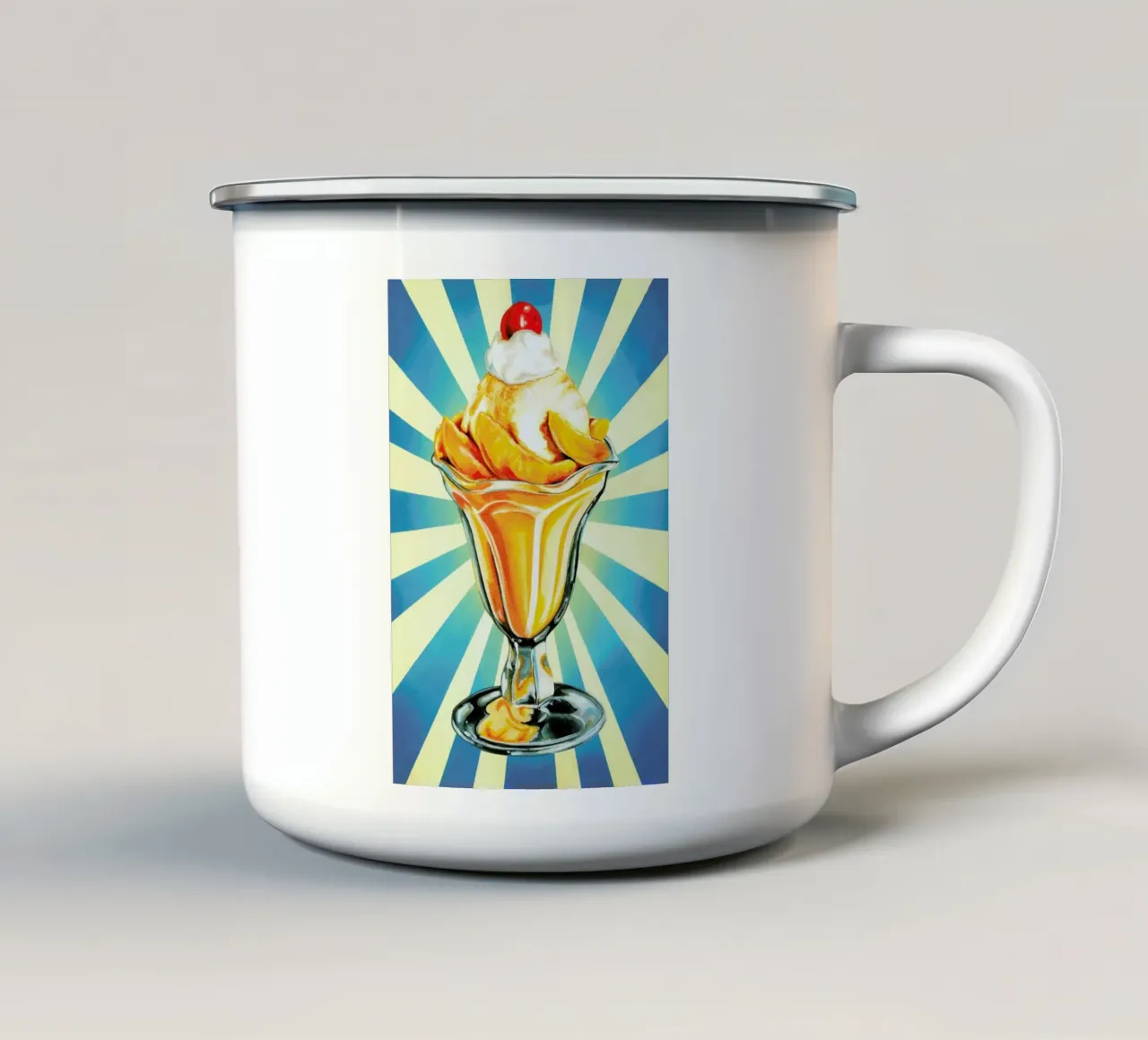 Peach Sundae tazza in smalto da Kelly Gilleran