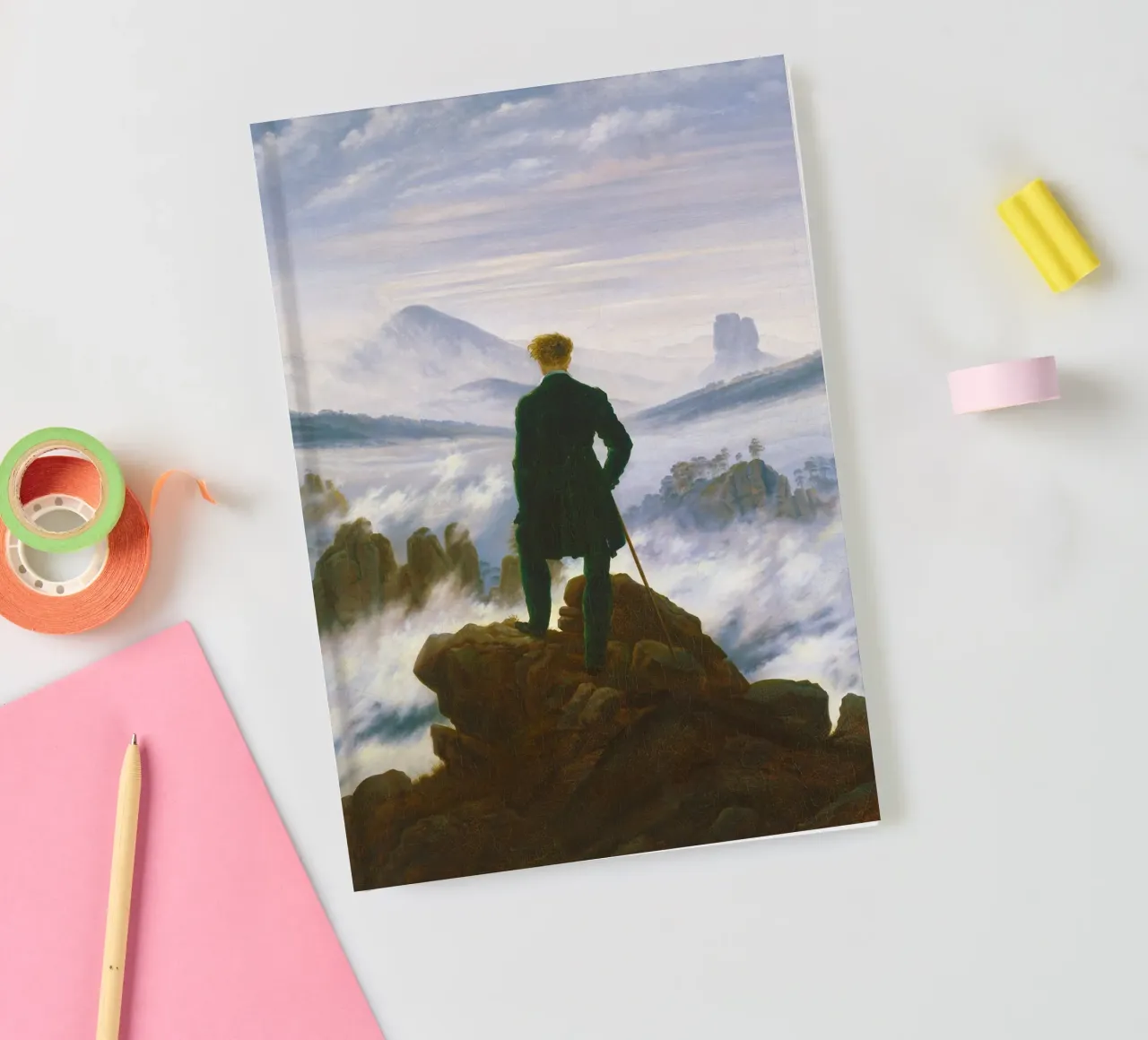 Caspar David Friedrich - Wanderer Above the Sea of Fog notebook by Jolie Prints