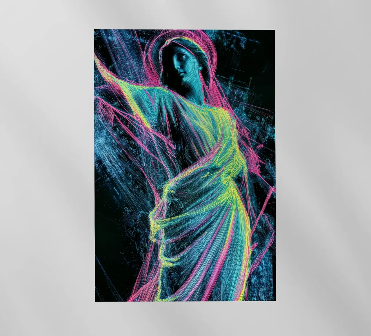 Digital Angel | Cyberpunk Neon Flow Light-Art pellicola backlit da Autofocus