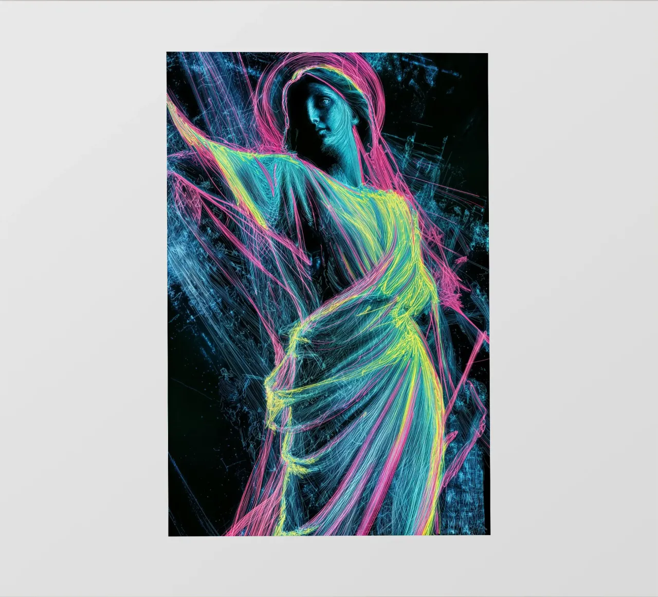 Digital Angel | Cyberpunk Neon Flow Light-Art pellicola backlit da Autofocus