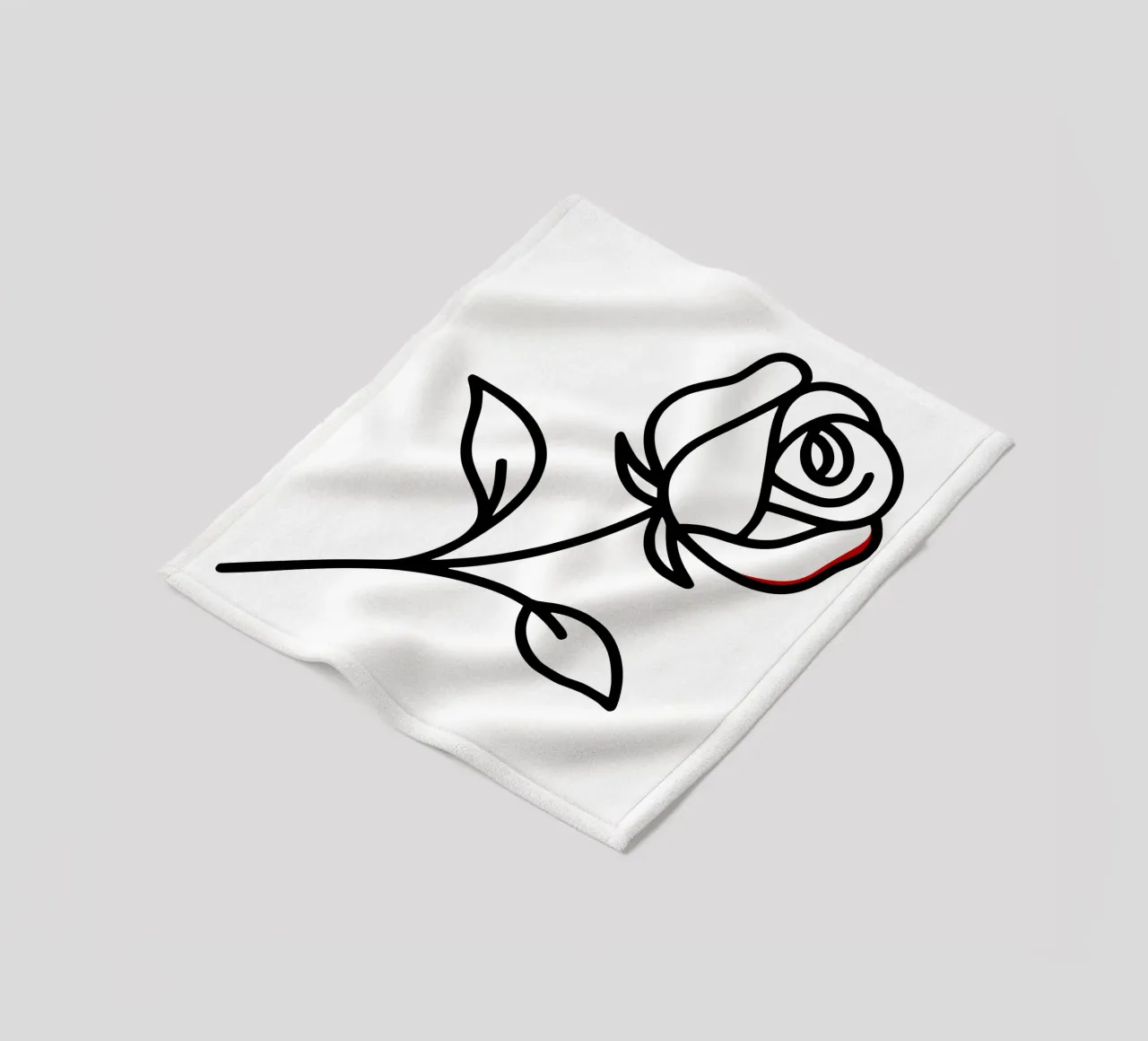 Rosa reclinabile minimalista con un tocco di rosso coperta in pile da Bold & Simple