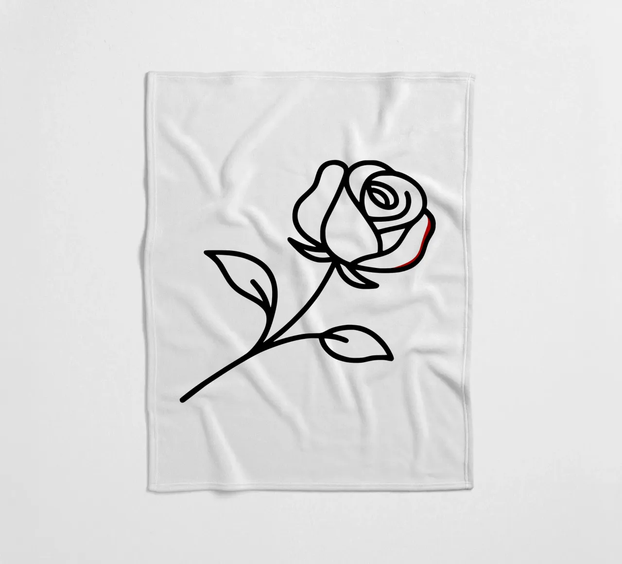 Rosa reclinabile minimalista con un tocco di rosso coperta in pile da Bold & Simple