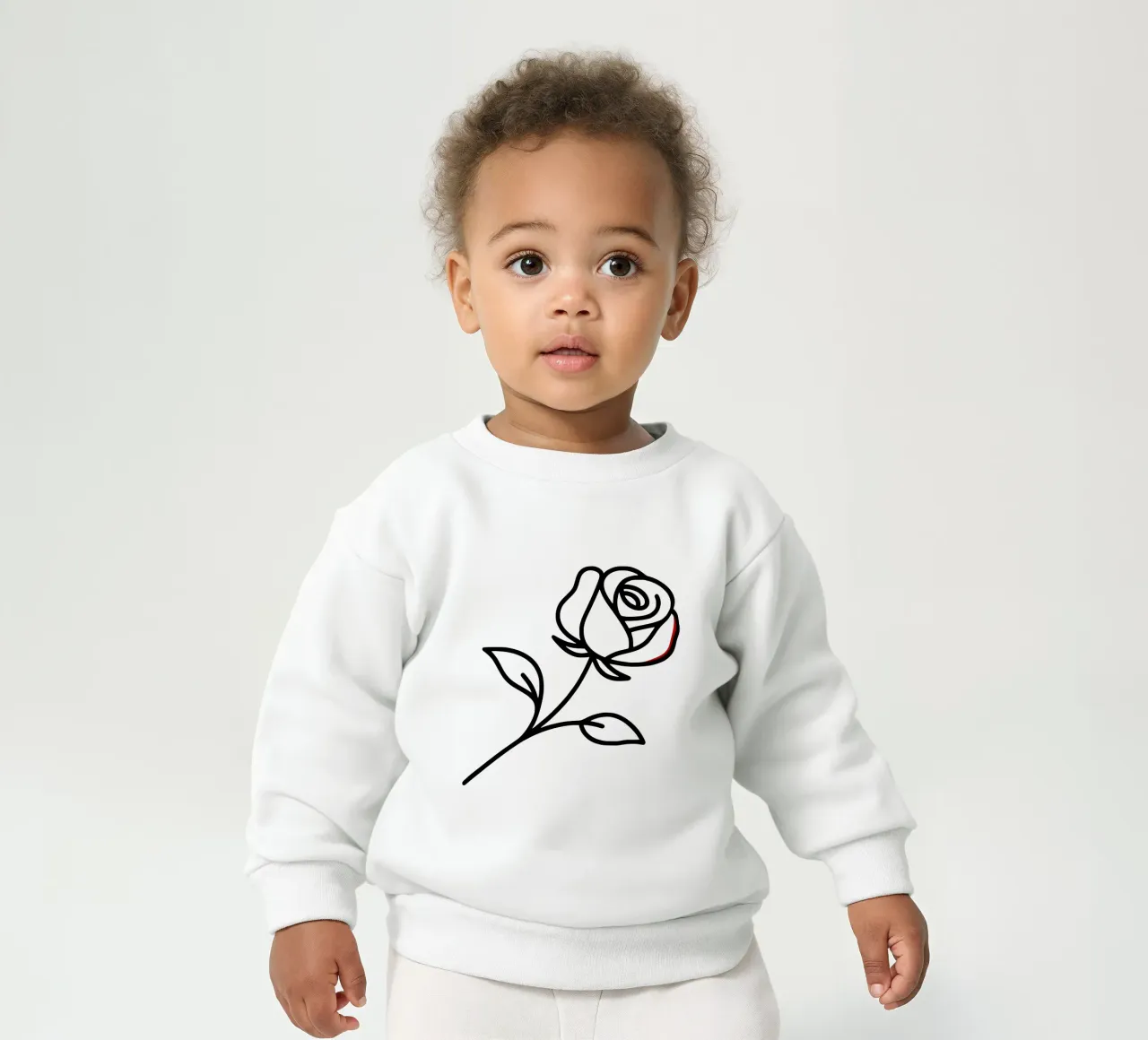 Rosa reclinabile minimalista con un tocco di rosso felpa neonato da Bold & Simple