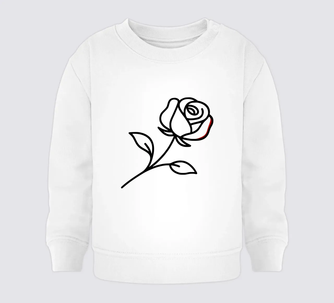 Rosa reclinabile minimalista con un tocco di rosso felpa neonato da Bold & Simple