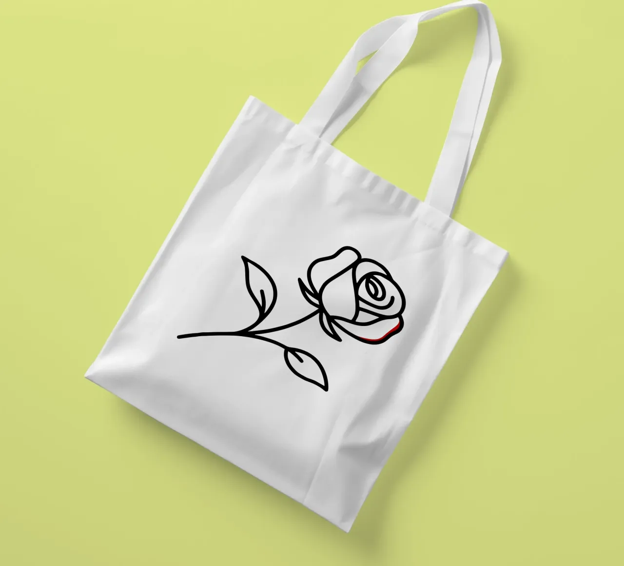 Rosa reclinabile minimalista con un tocco di rosso borsa in juta da Bold & Simple