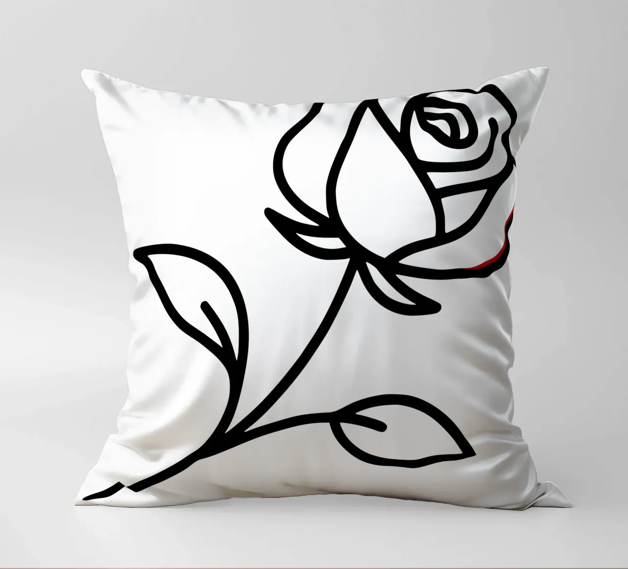 Rosa reclinabile minimalista con un tocco di rosso cuscino da Bold & Simple