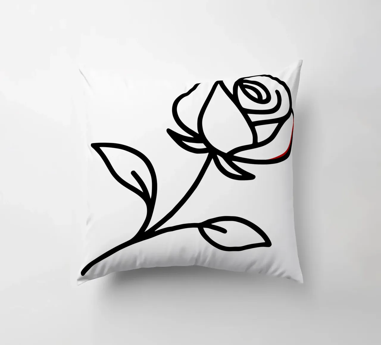 Rosa reclinabile minimalista con un tocco di rosso cuscino da Bold & Simple