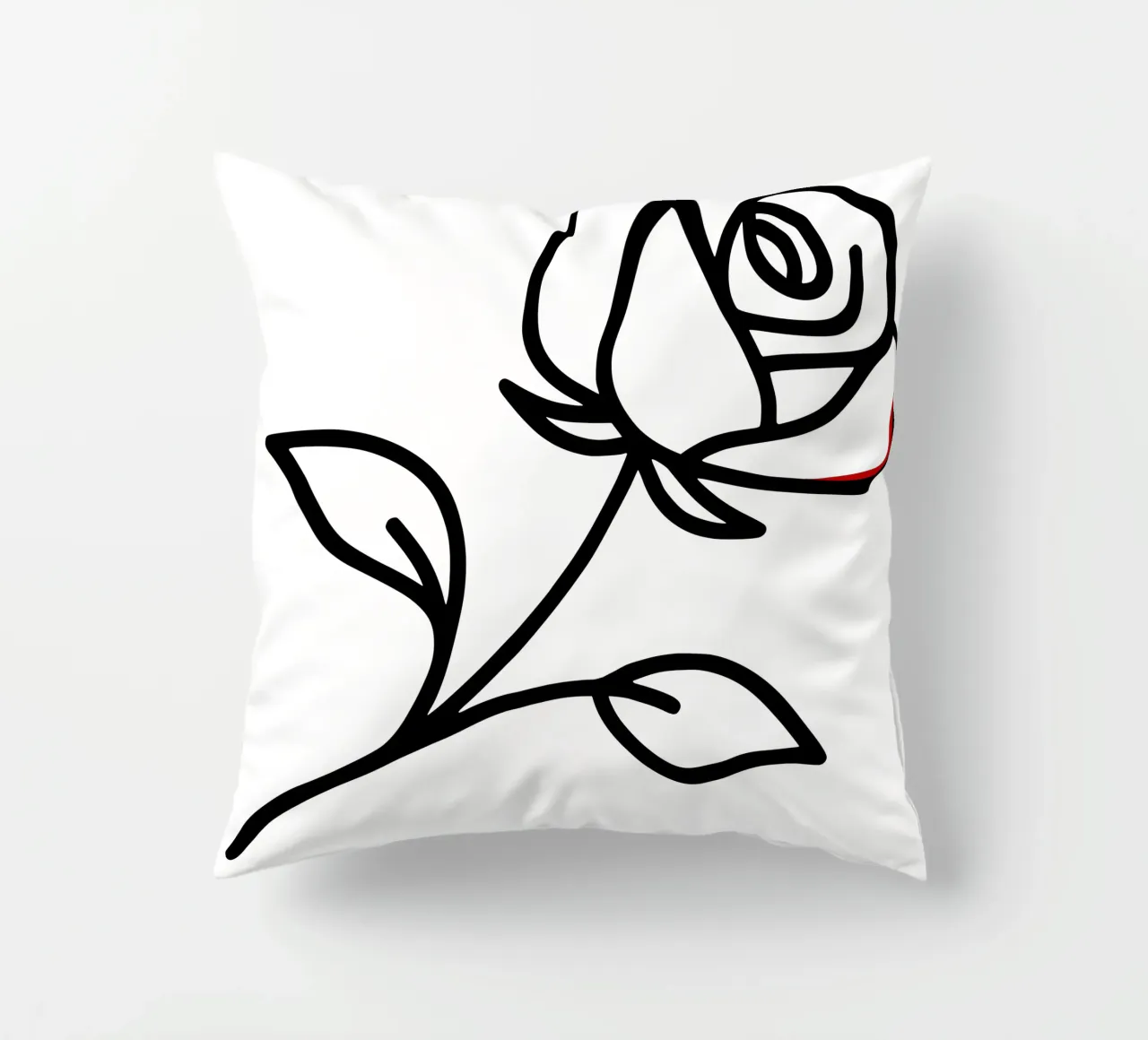 Rosa reclinabile minimalista con un tocco di rosso cuscino da Bold & Simple