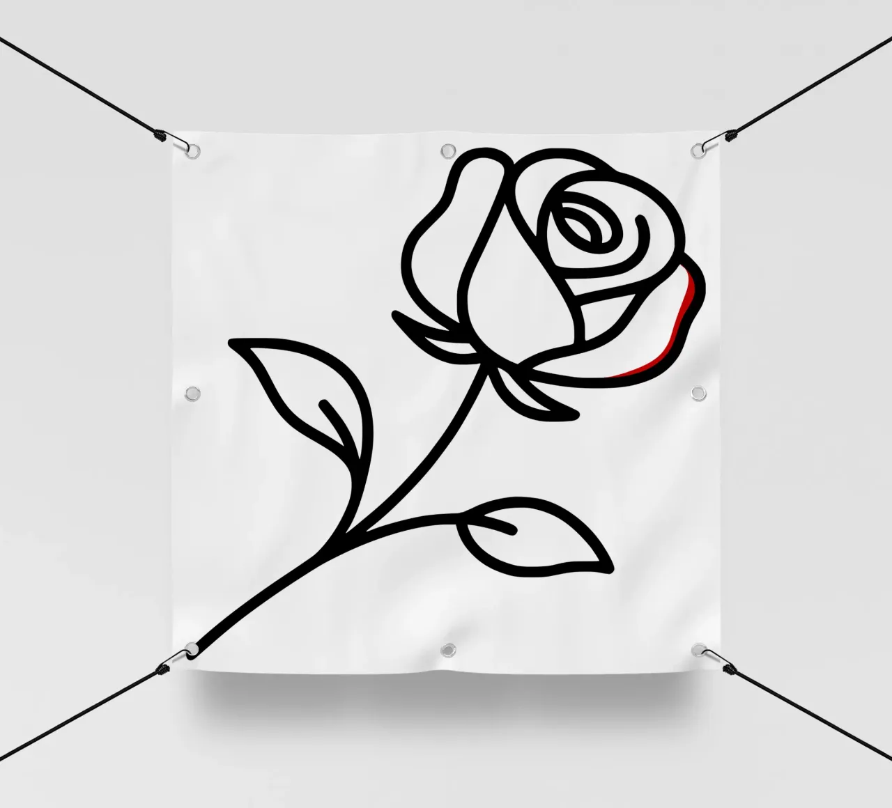 Rosa reclinabile minimalista con un tocco di rosso telo in pvc da Bold & Simple