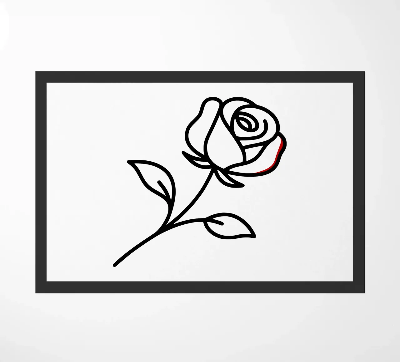 Rosa reclinabile minimalista con un tocco di rosso zerbino da Bold & Simple