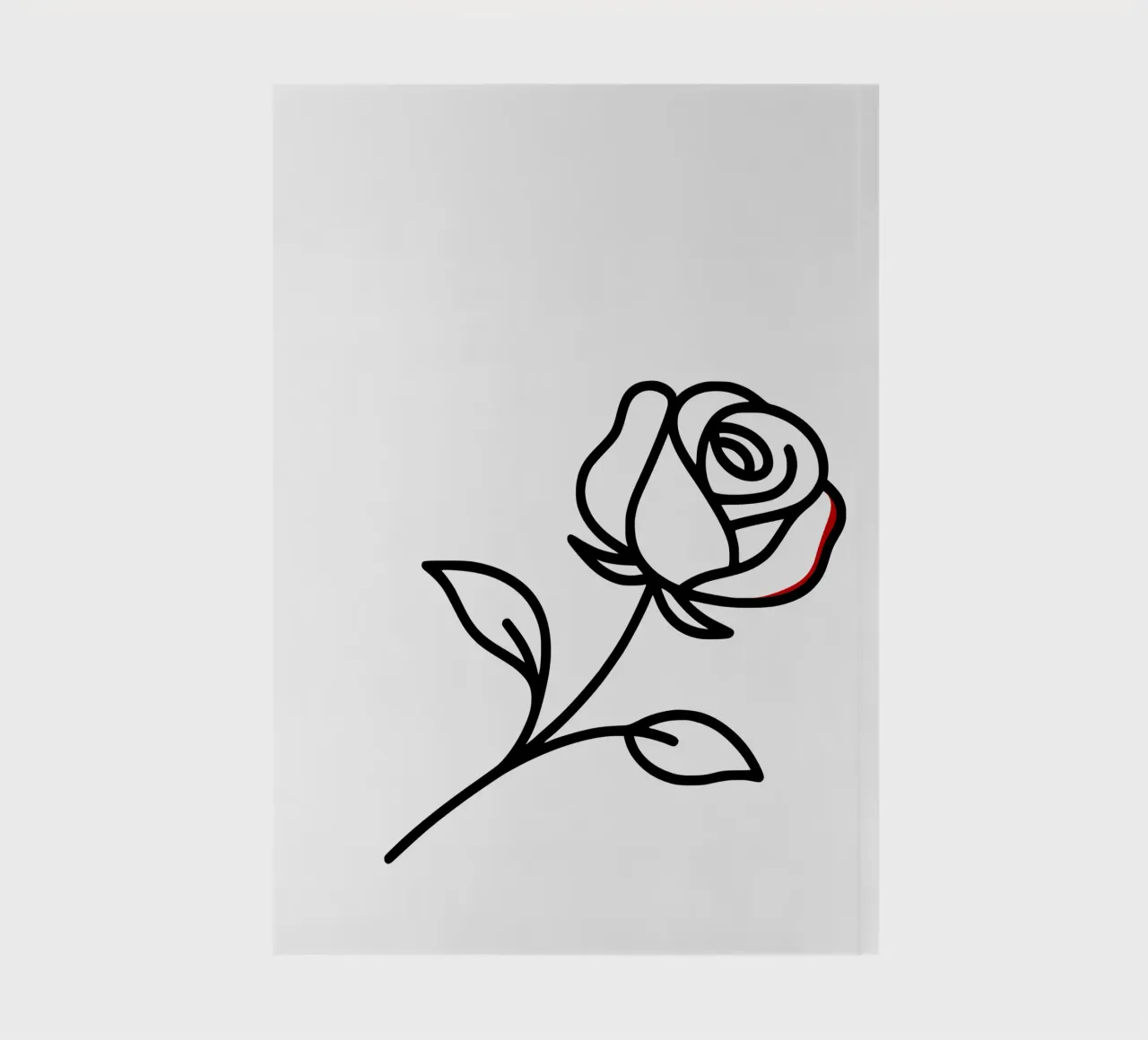 Minimalist reclining rose with a hint of red notebook by Bold & Simple