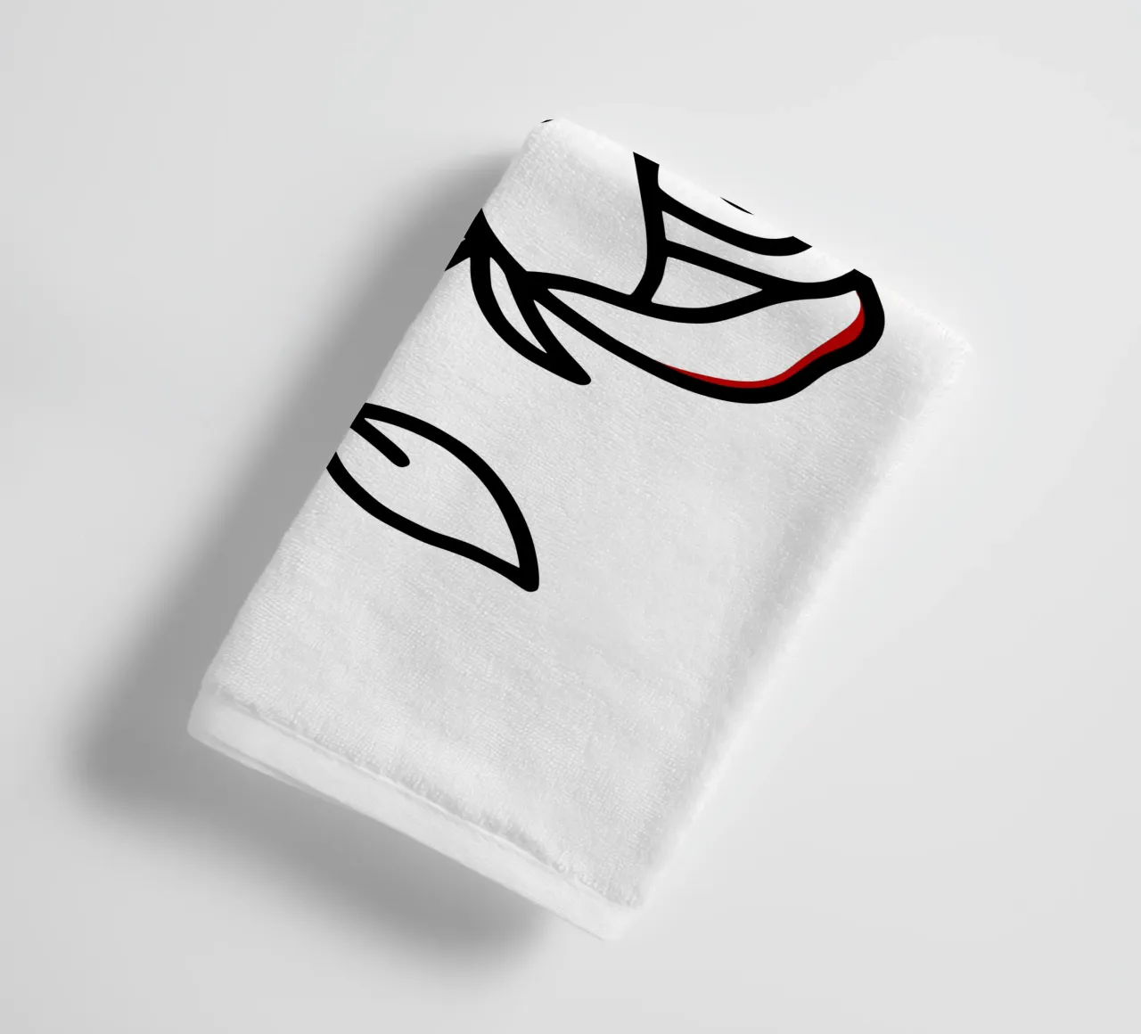 Minimalist reclining rose with a hint of red towel by Bold & Simple