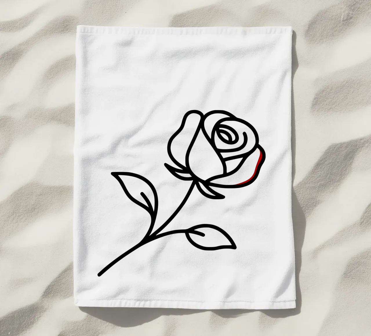 Rosa reclinabile minimalista con un tocco di rosso telo mare da Bold & Simple