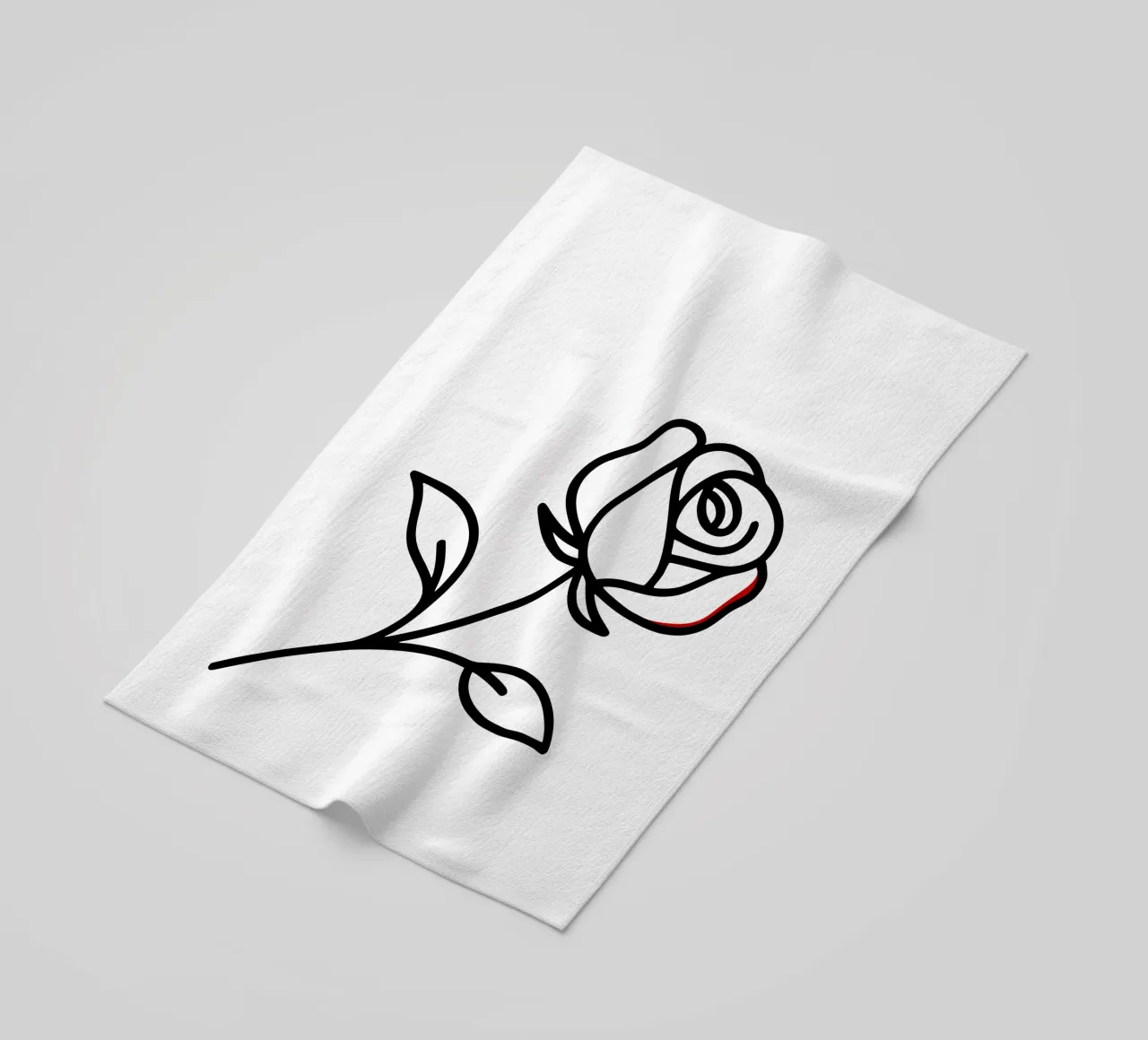 Rosa reclinabile minimalista con un tocco di rosso telo mare da Bold & Simple