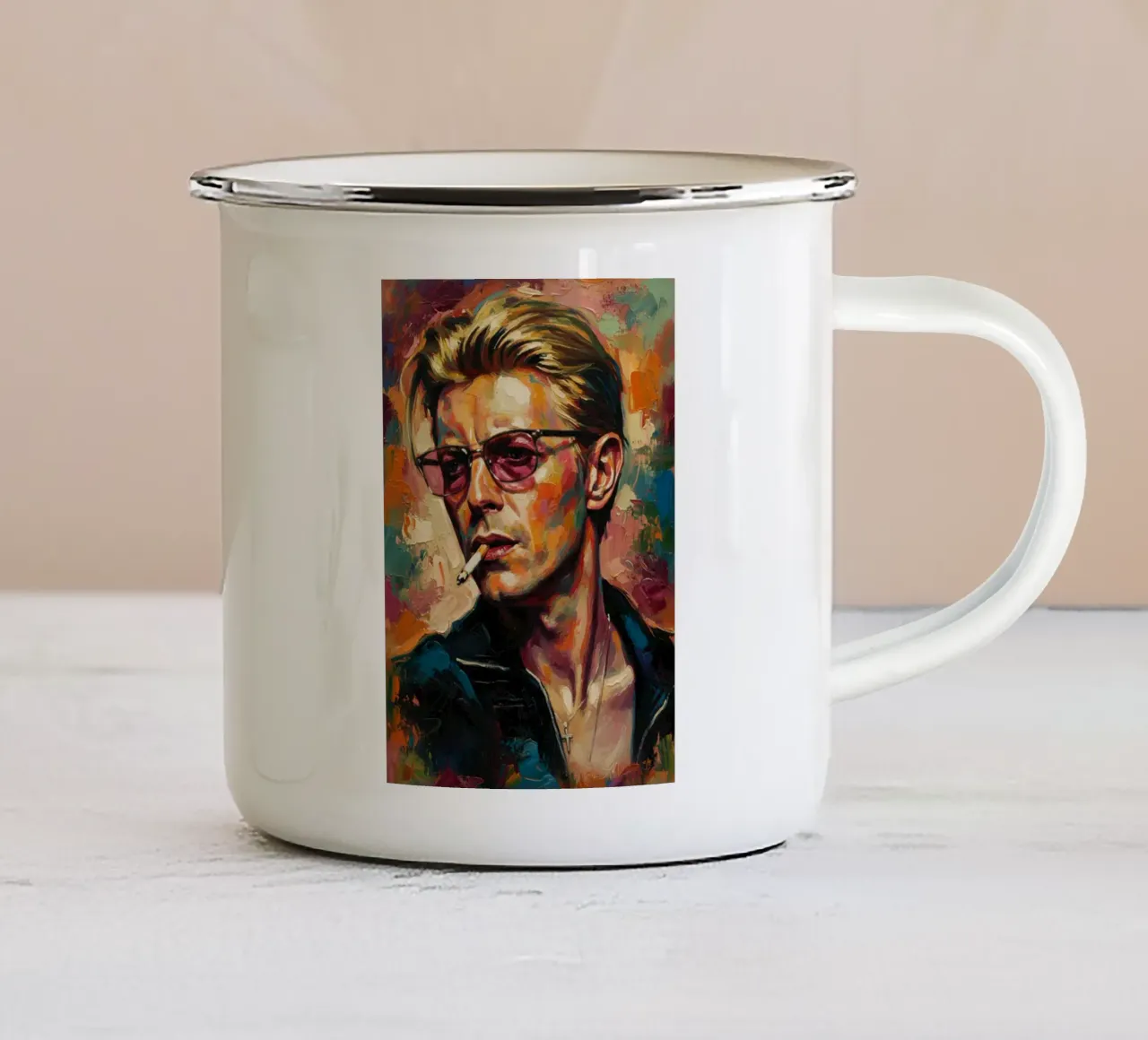 David Bowie pittura astratta tazza in smalto da Lembayung art