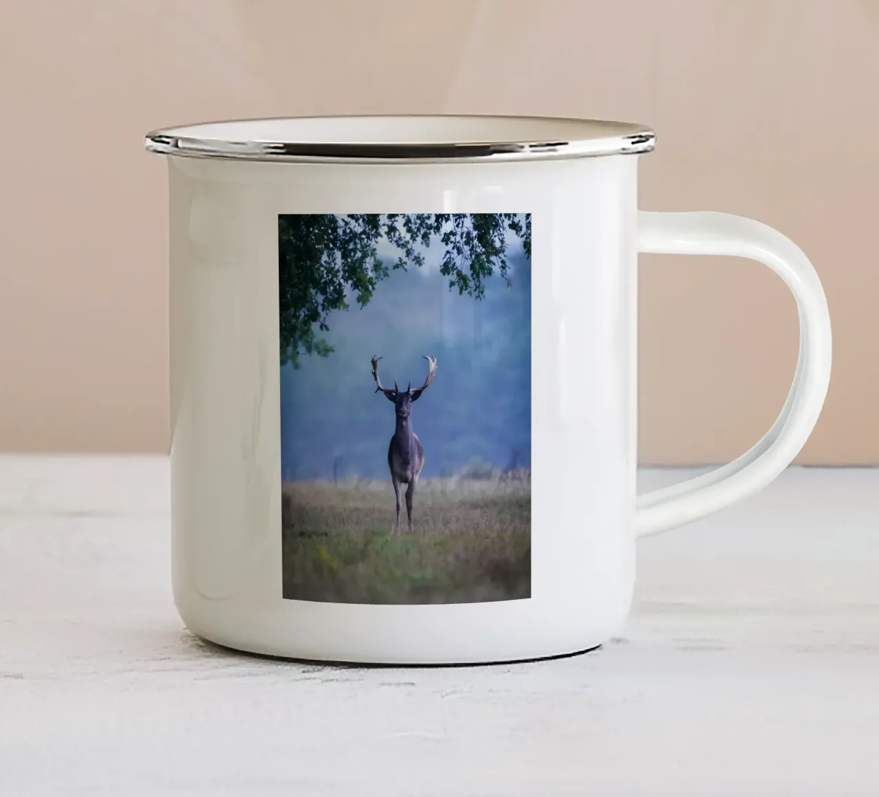Daim dans ma forêt préférée mug en émail de Tom's Wildlife
