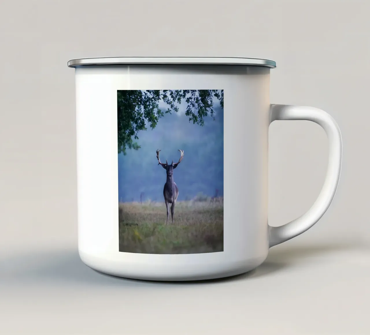 Daim dans ma forêt préférée mug en émail de Tom's Wildlife