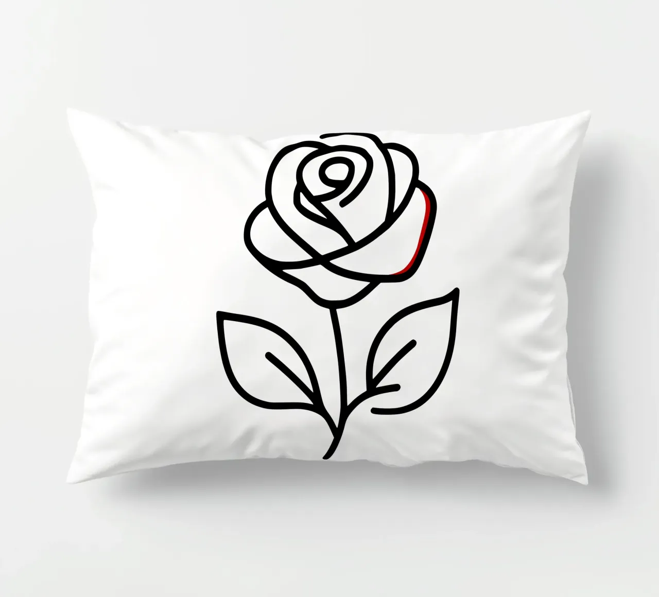 Rose, minimalist standing with a red colour hint decorative cushion by Bold & Simple