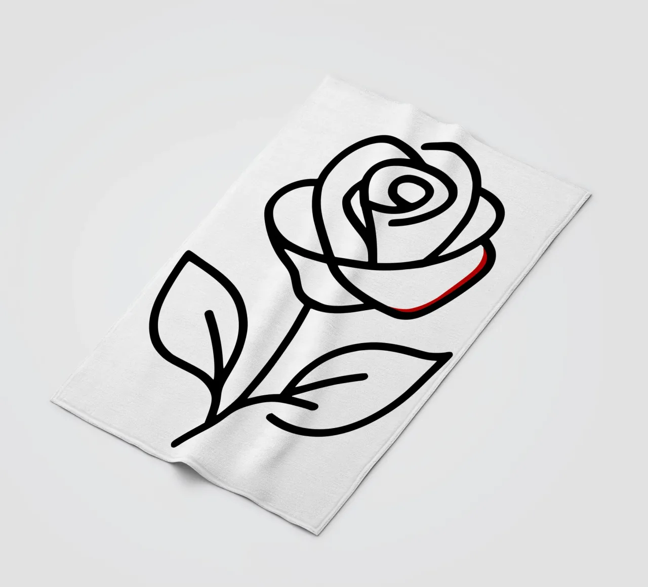 Rose, minimalist standing with a red colour hint fleece blanket by Bold & Simple