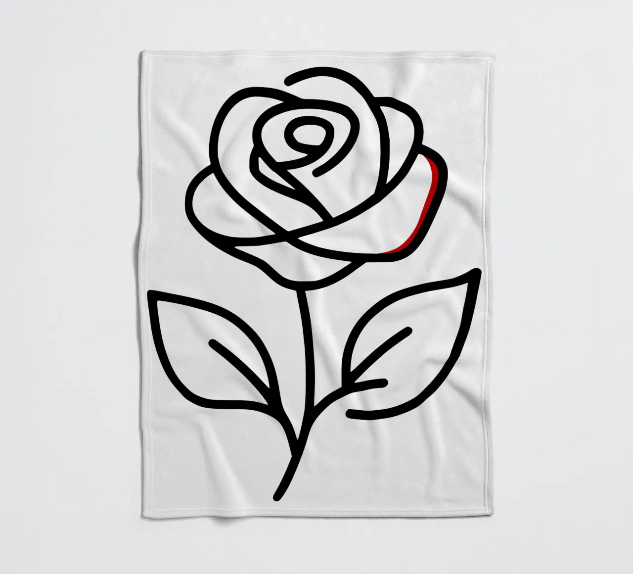 Rose, minimalist standing with a red colour hint fleece blanket by Bold & Simple