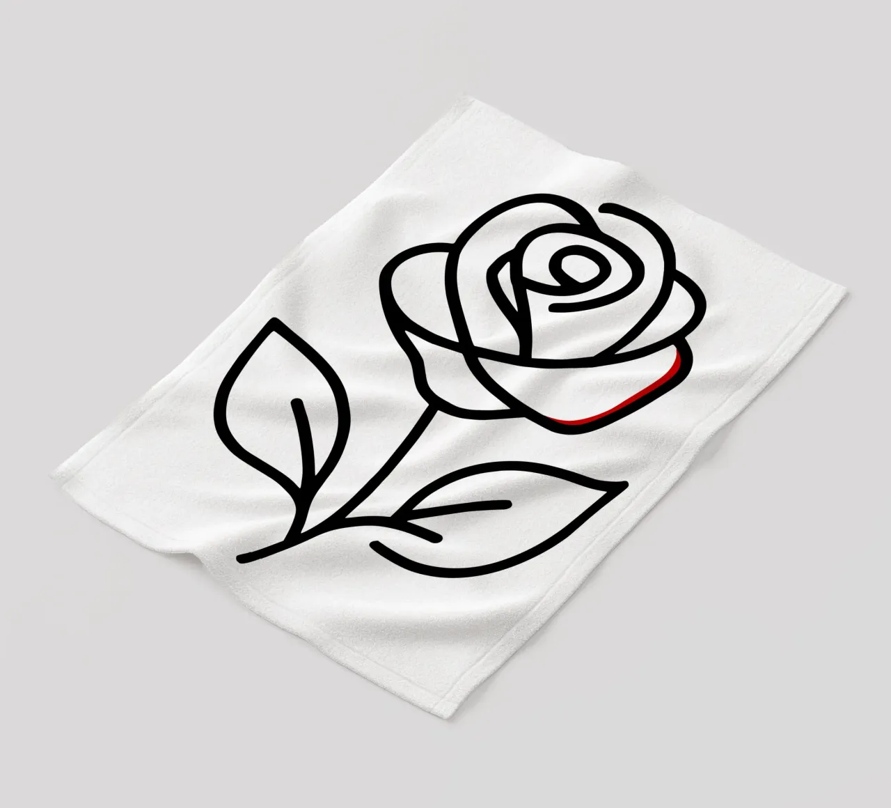 Rose, minimalist standing with a red colour hint fleece blanket by Bold & Simple