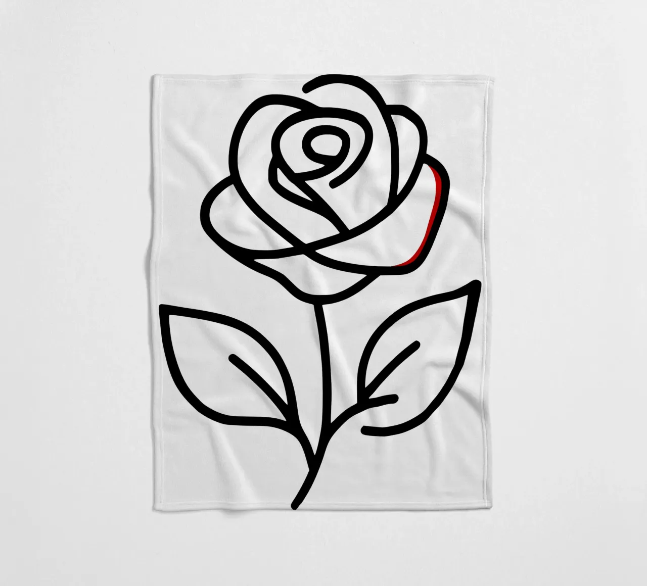 Rose, minimalist standing with a red colour hint fleece blanket by Bold & Simple
