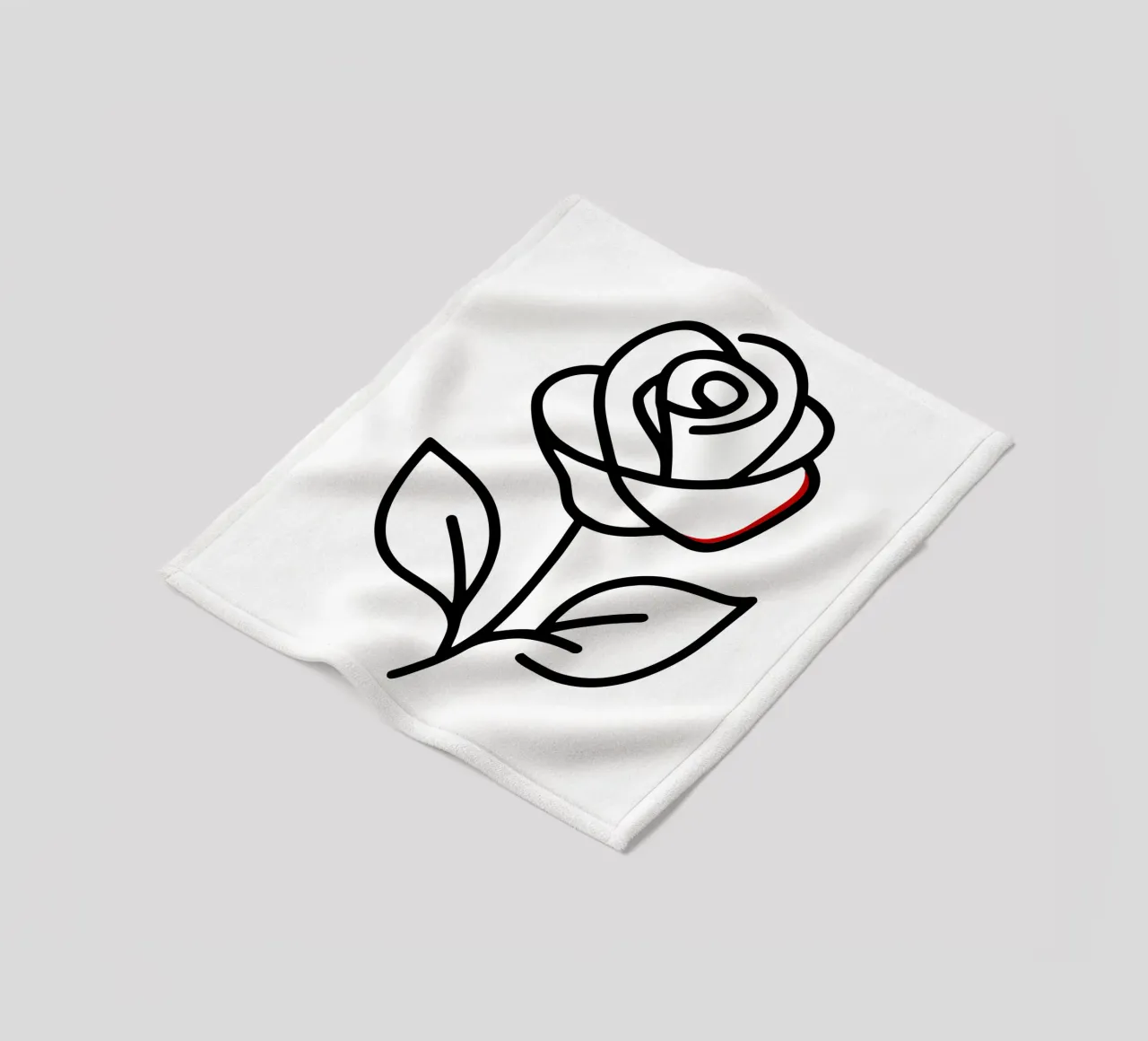 Rose, minimalist standing with a red colour hint fleece blanket by Bold & Simple