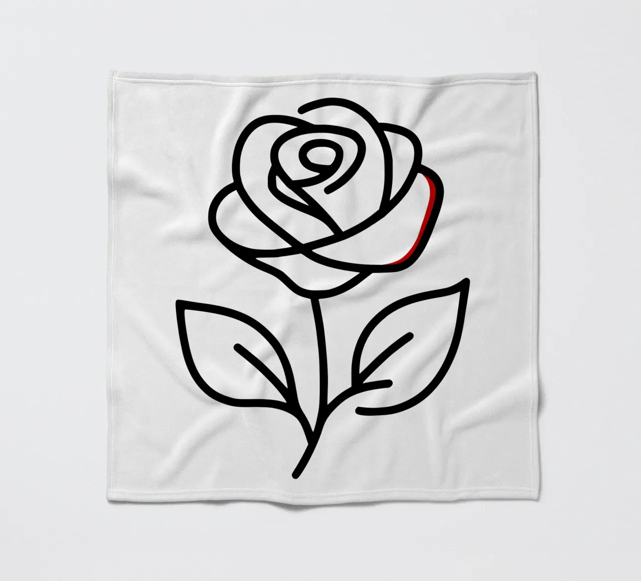 Rose, minimalist standing with a red colour hint fleece blanket by Bold & Simple