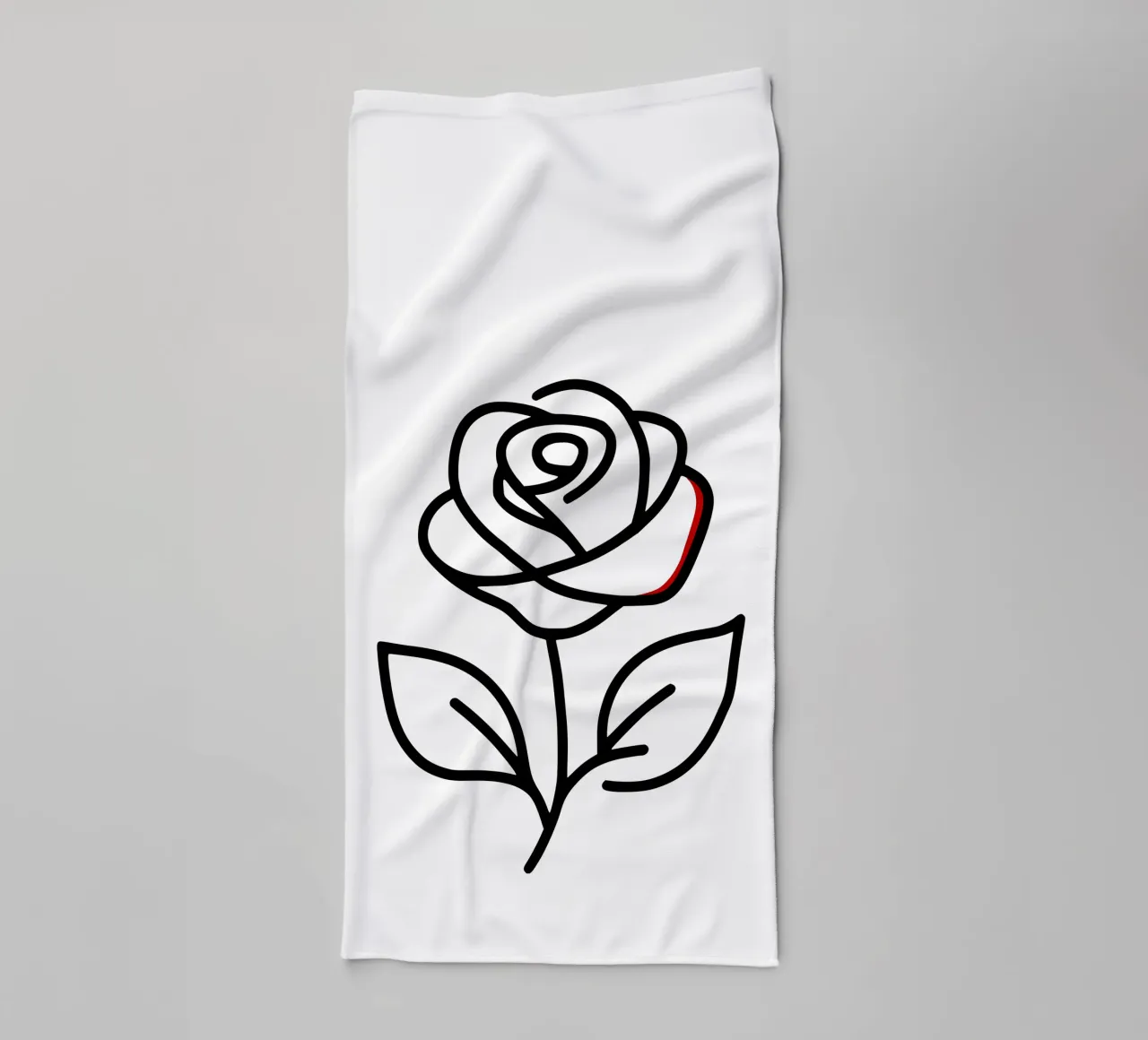 Rose, minimalist standing with a red colour hint towel by Bold & Simple