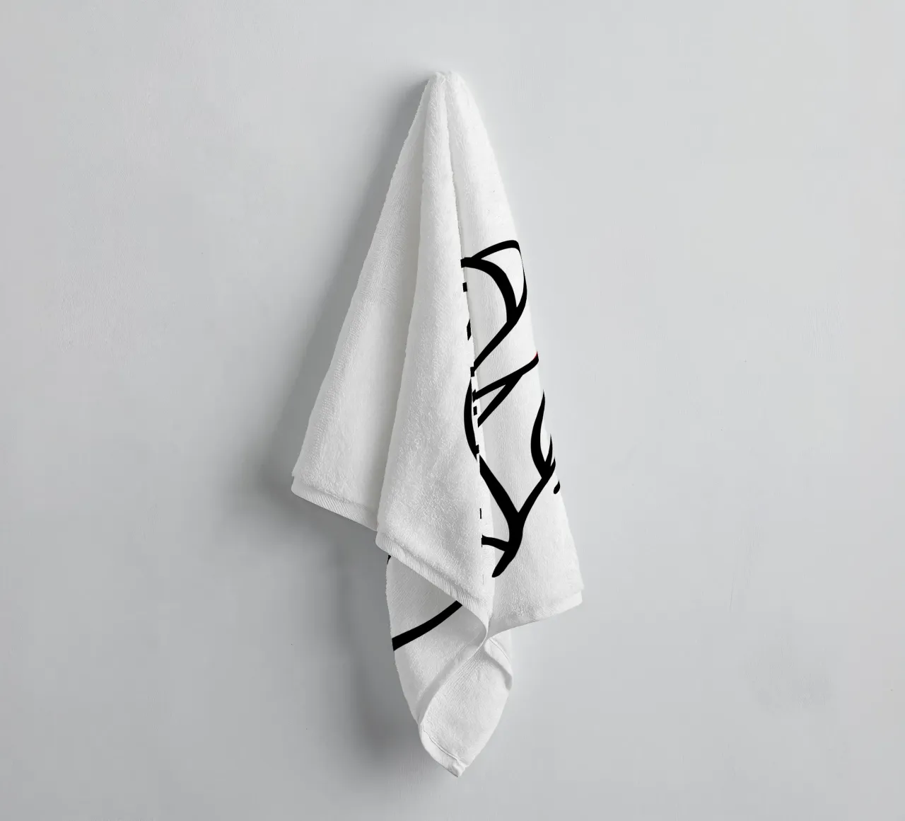 Rose, minimalist standing with a red colour hint towel by Bold & Simple