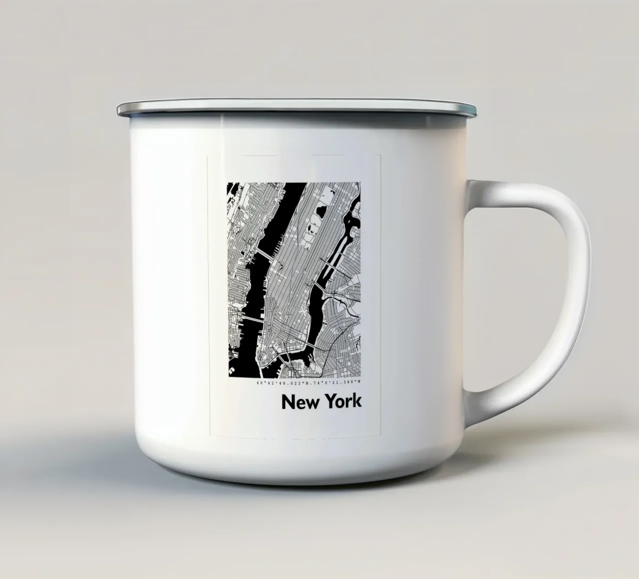 Mappa della città di New York tazza in smalto da janna shop