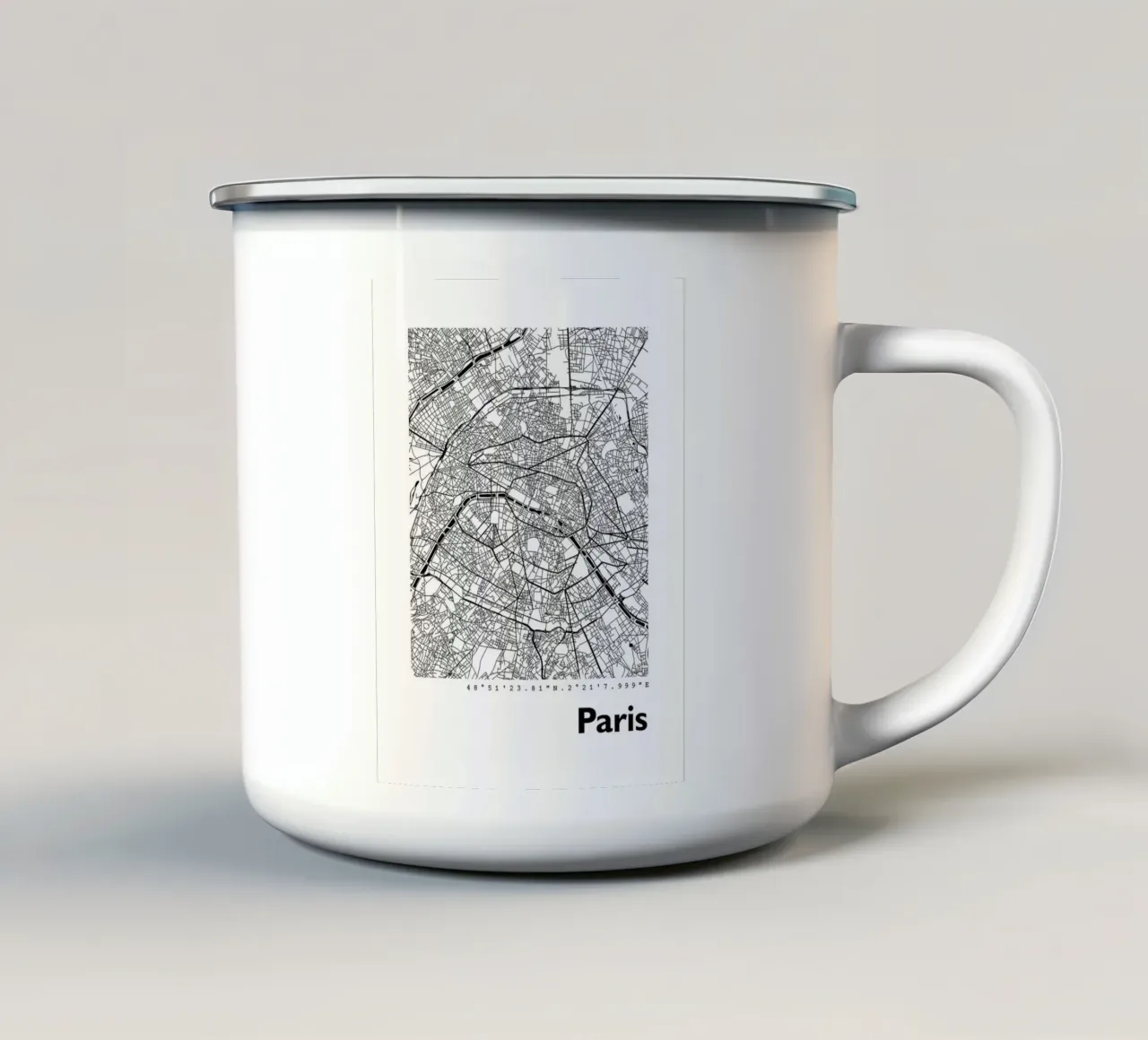 Stadsplattegrond van Parijs V emaille mok van janna shop