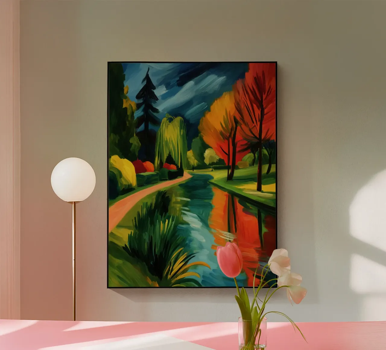 Paesaggio autunnale in riva al mare | Un'esplosione di colori espressionista plexiglass da Autofocus