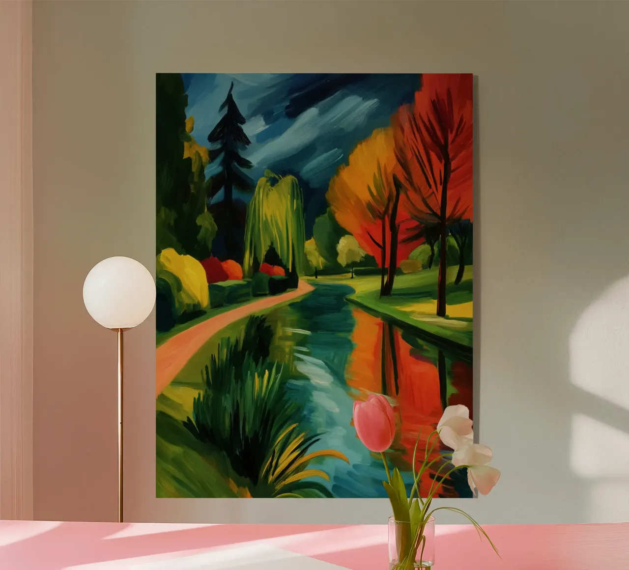Paesaggio autunnale in riva al mare | Un'esplosione di colori espressionista plexiglass da Autofocus