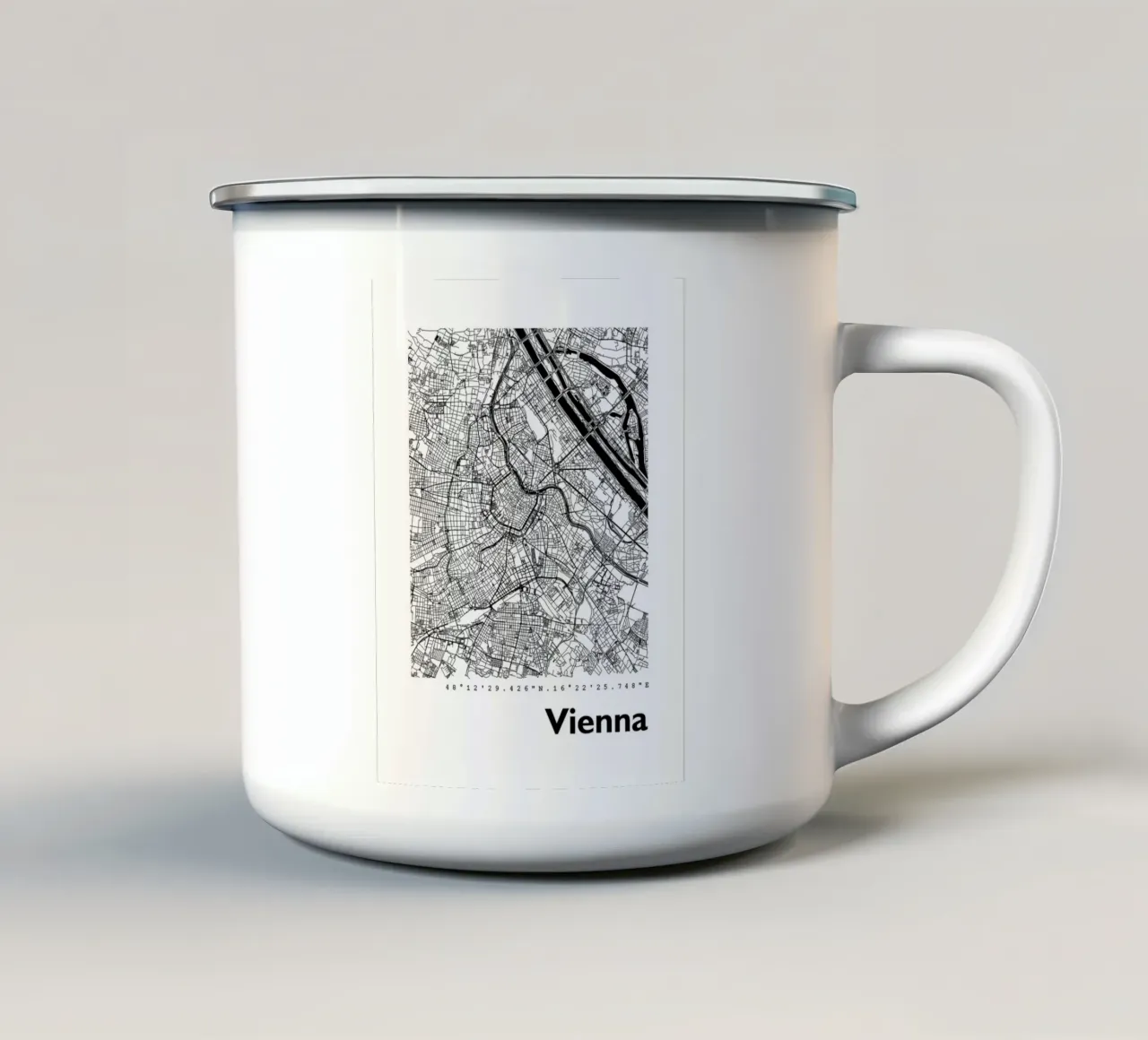 Stadsplattegrond van Wenen emaille mok van janna shop