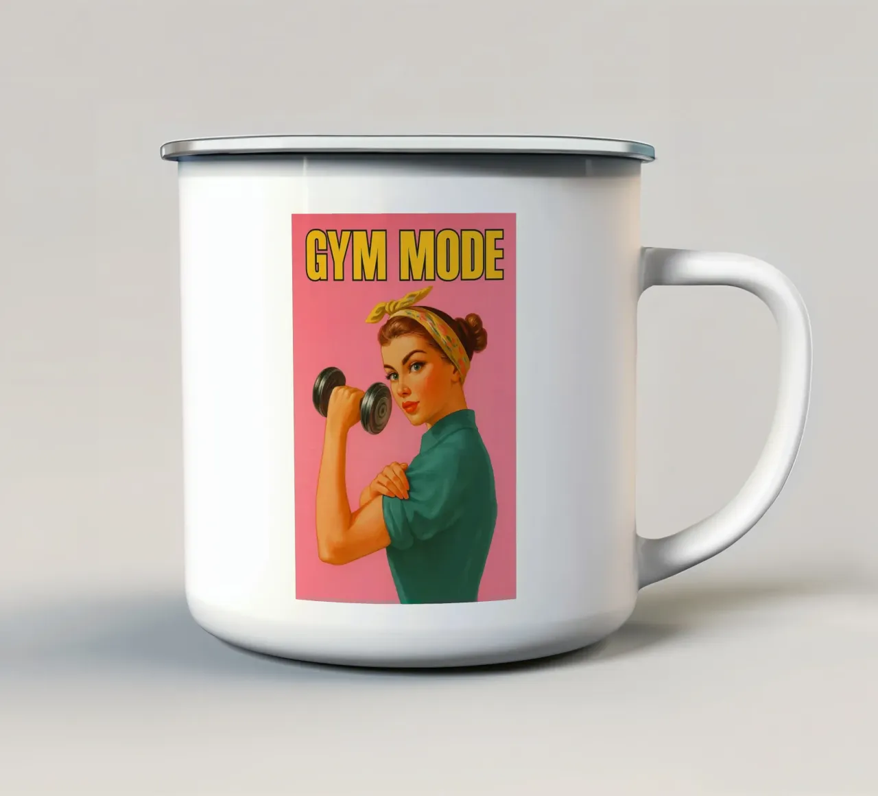 gymmode vrouwen grappige tekening emaille mok van samaras