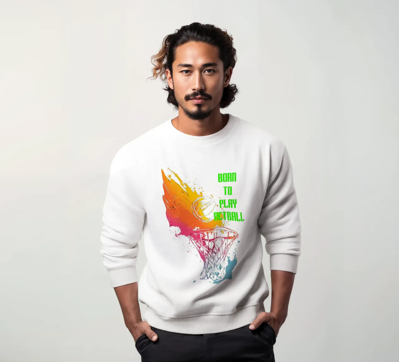 Nato per giocare a Netball felpa da Kt10Designs