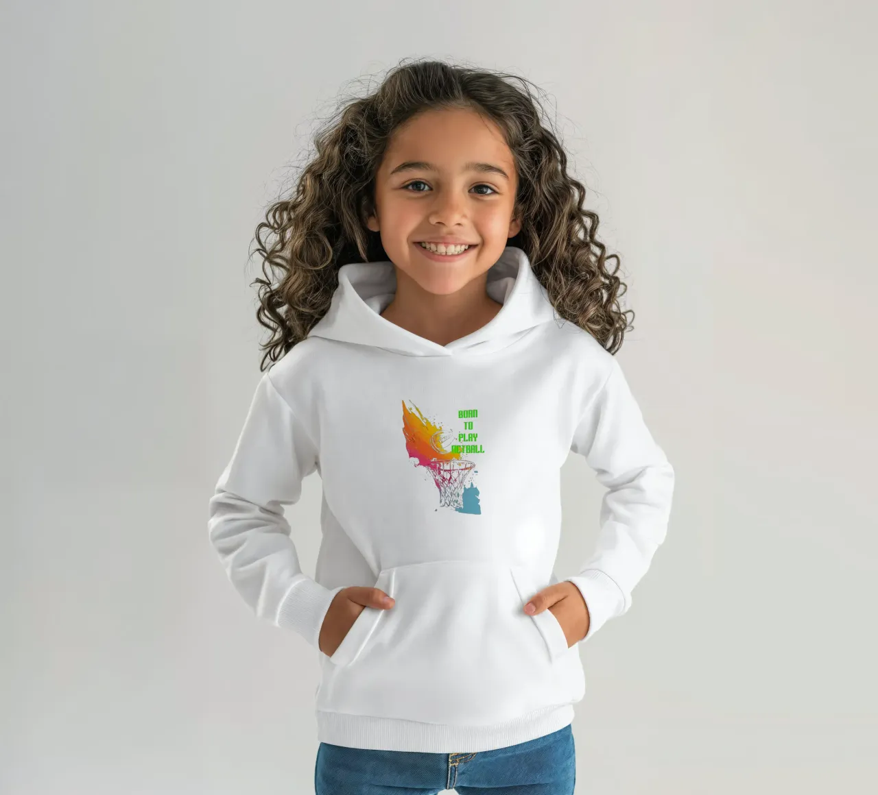 Nato per giocare a Netball felpa bambino con cappuccio da Kt10Designs