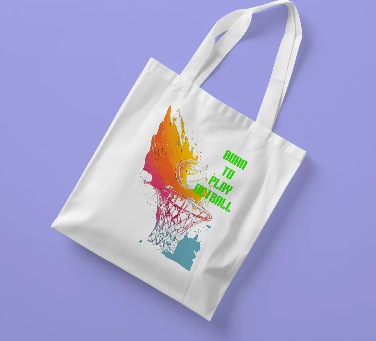 Nato per giocare a Netball borsa in juta da Kt10Designs
