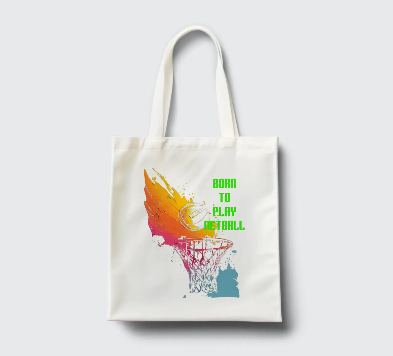 Nato per giocare a Netball borsa in juta da Kt10Designs
