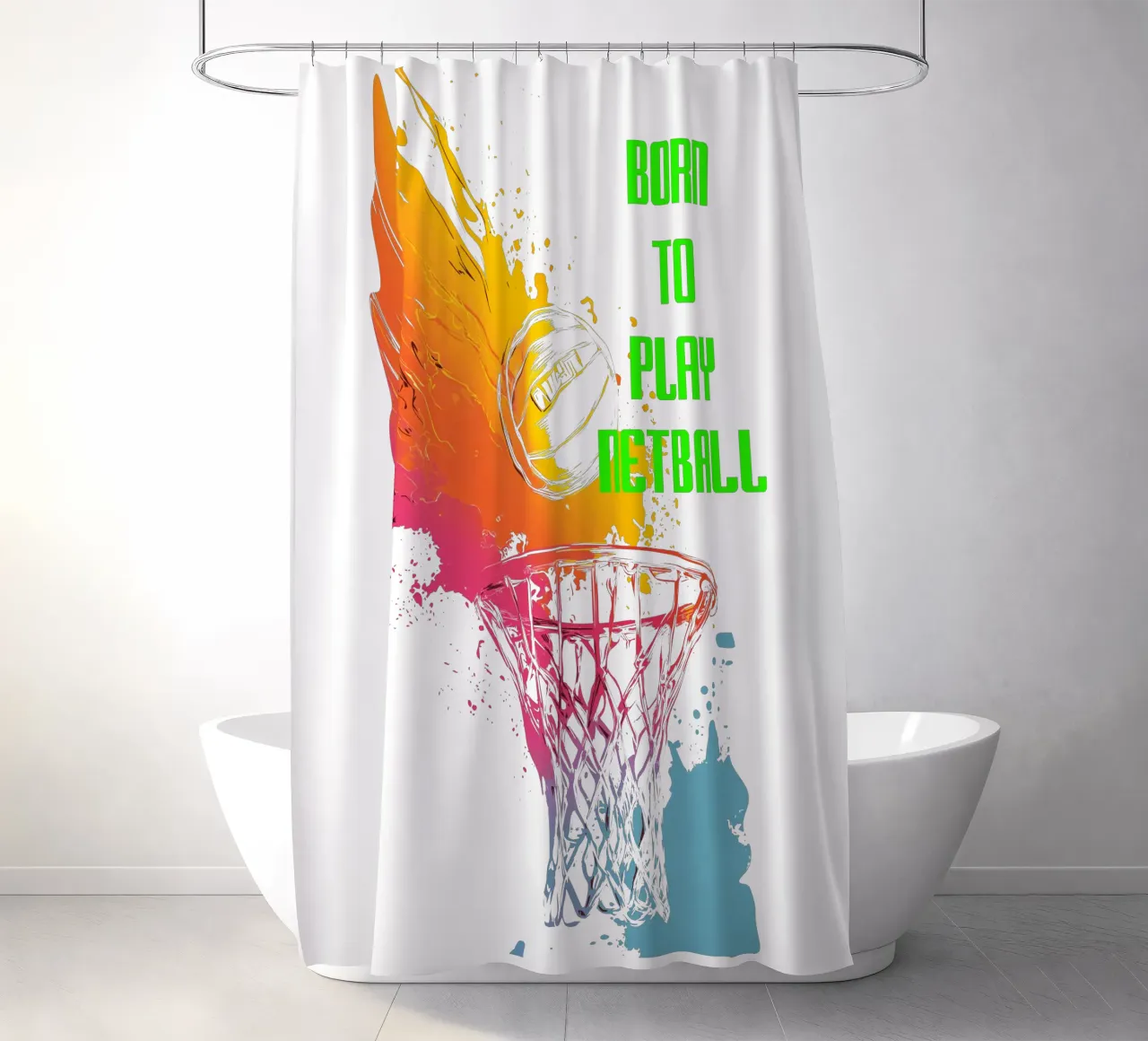 Nato per giocare a Netball tenda da doccia da Kt10Designs