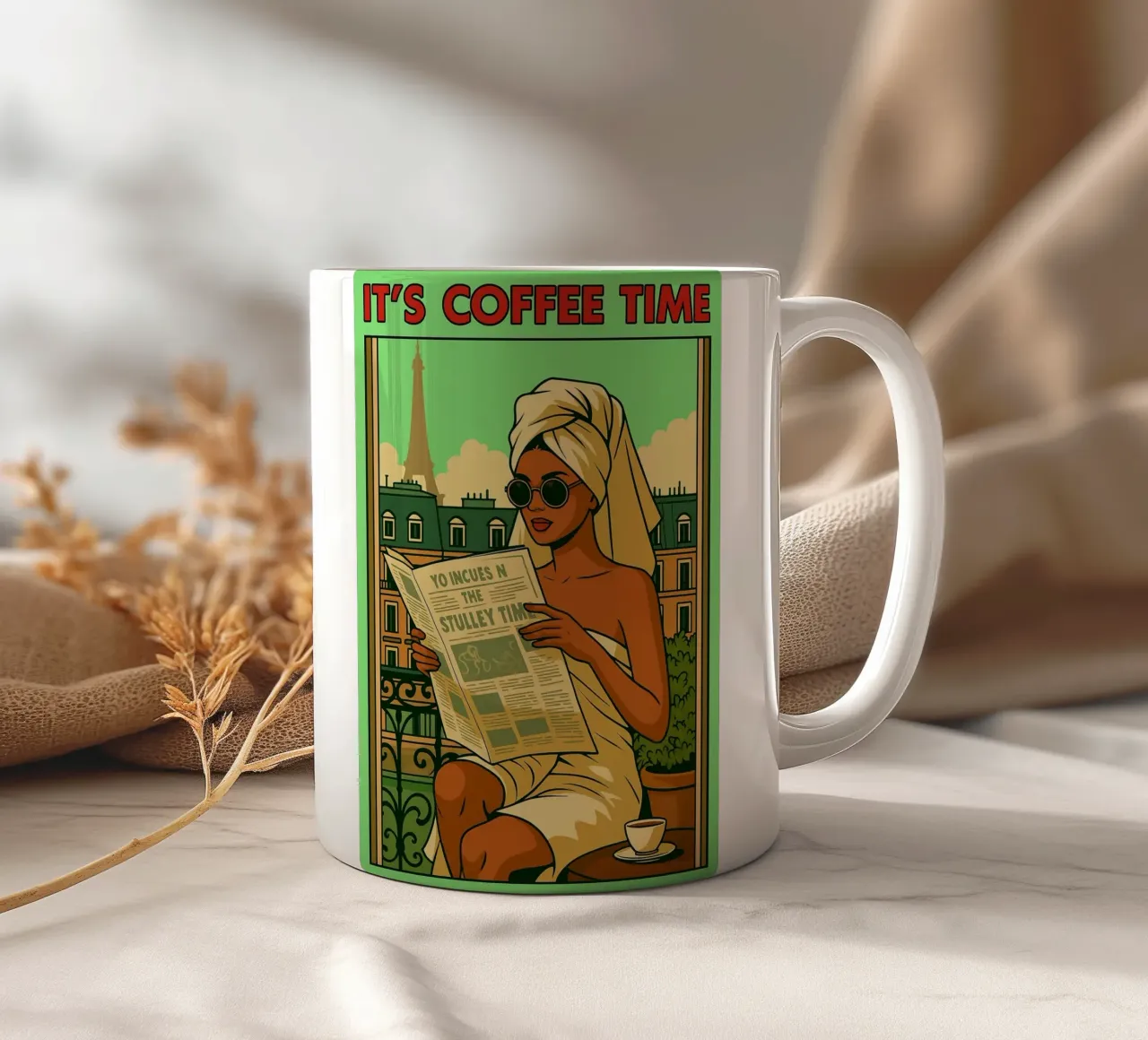 l'ora del caffè le donne disegnano tazza in ceramica da samaras