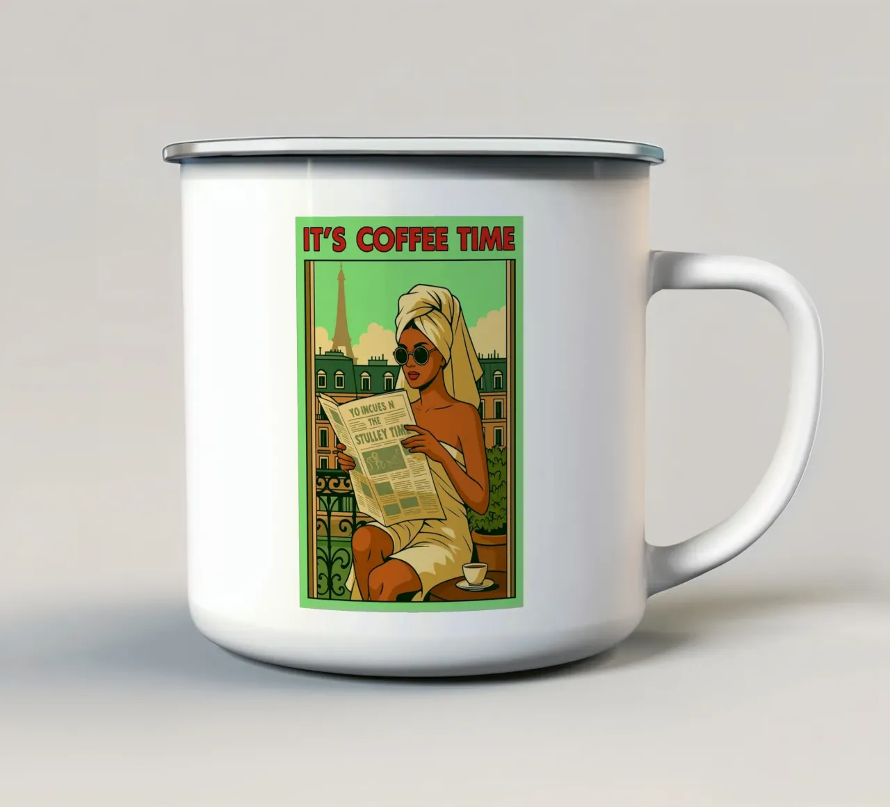 l'ora del caffè le donne disegnano tazza in smalto da samaras