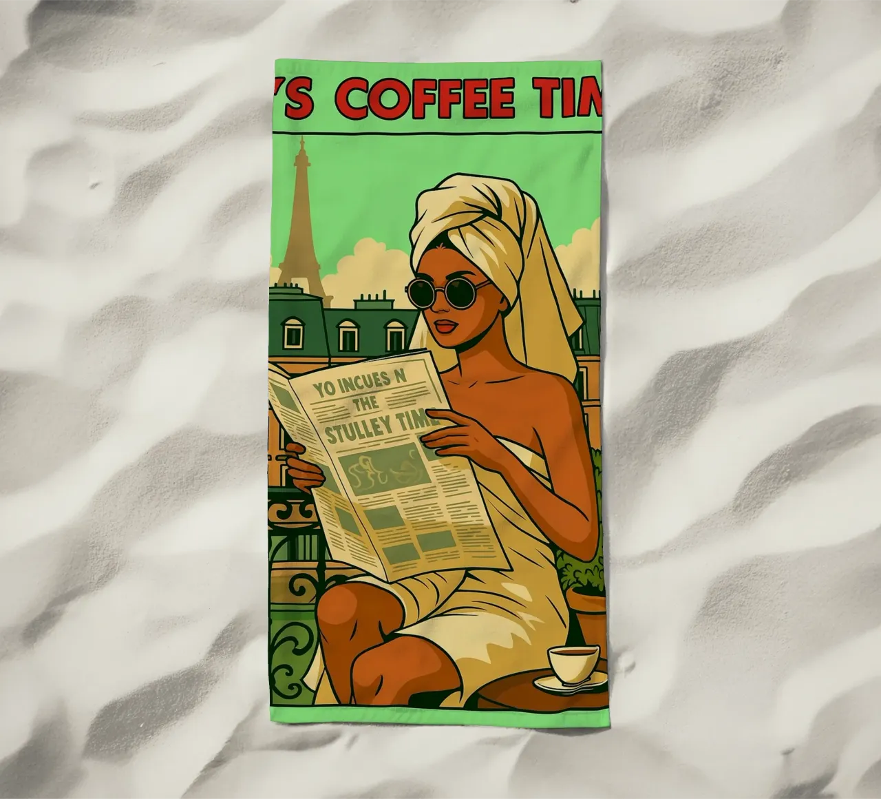 l'ora del caffè le donne disegnano telo mare da samaras