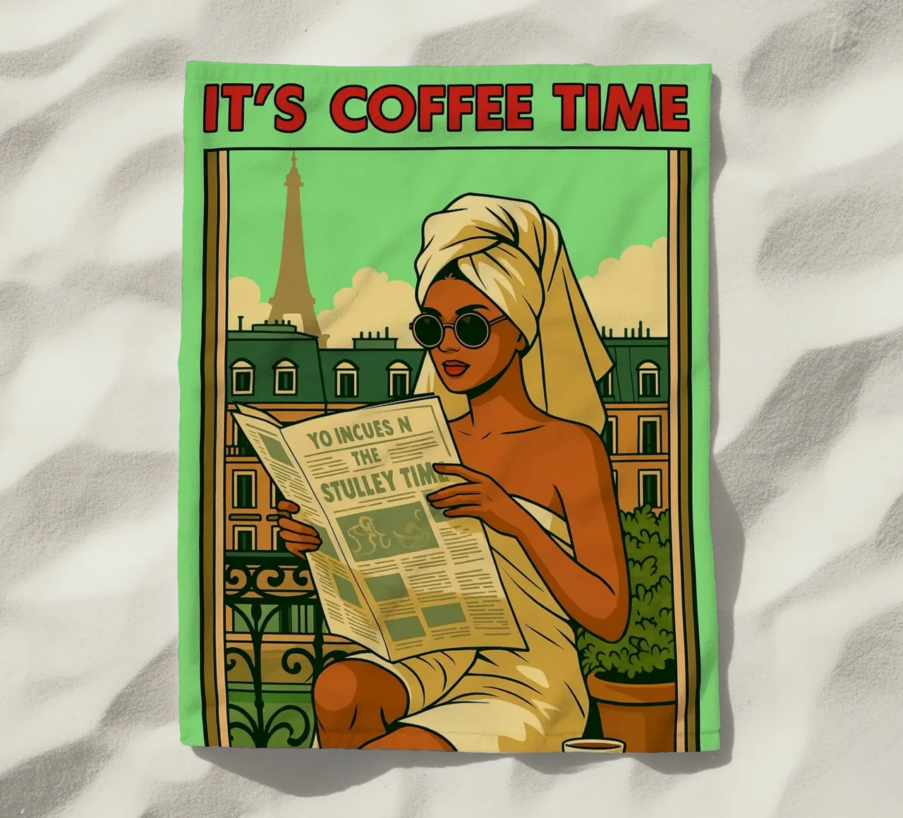 l'ora del caffè le donne disegnano telo mare da samaras