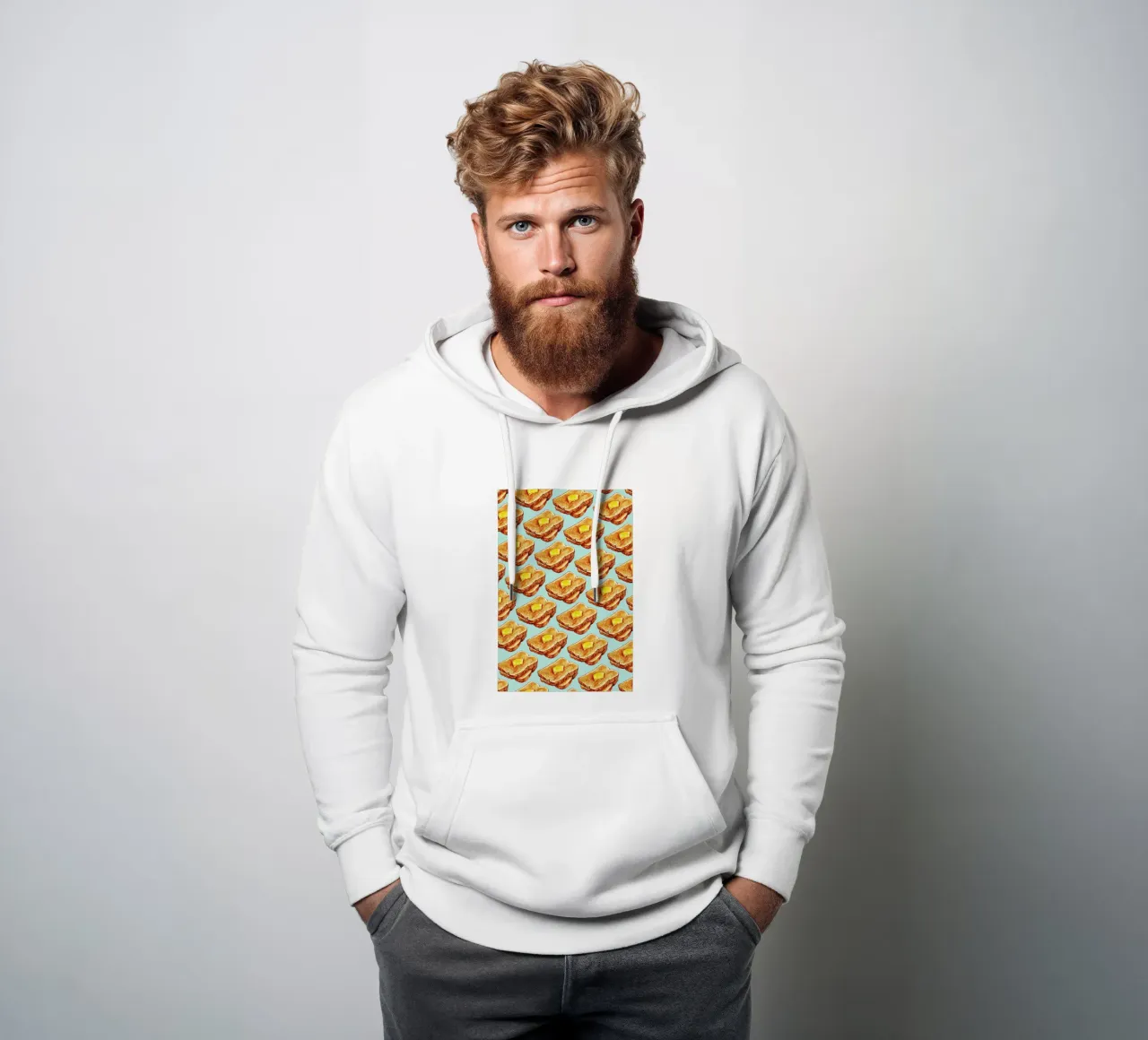 Buttered Toast Pattern Hoodie von Kelly Gilleran